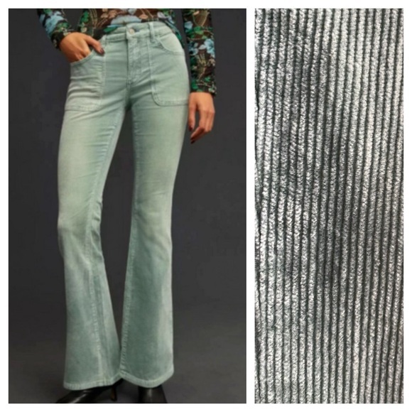 Anthropologie Pants - Anthropologie Pilcro Blue Corduroy Low Rise Icon Flare Pants